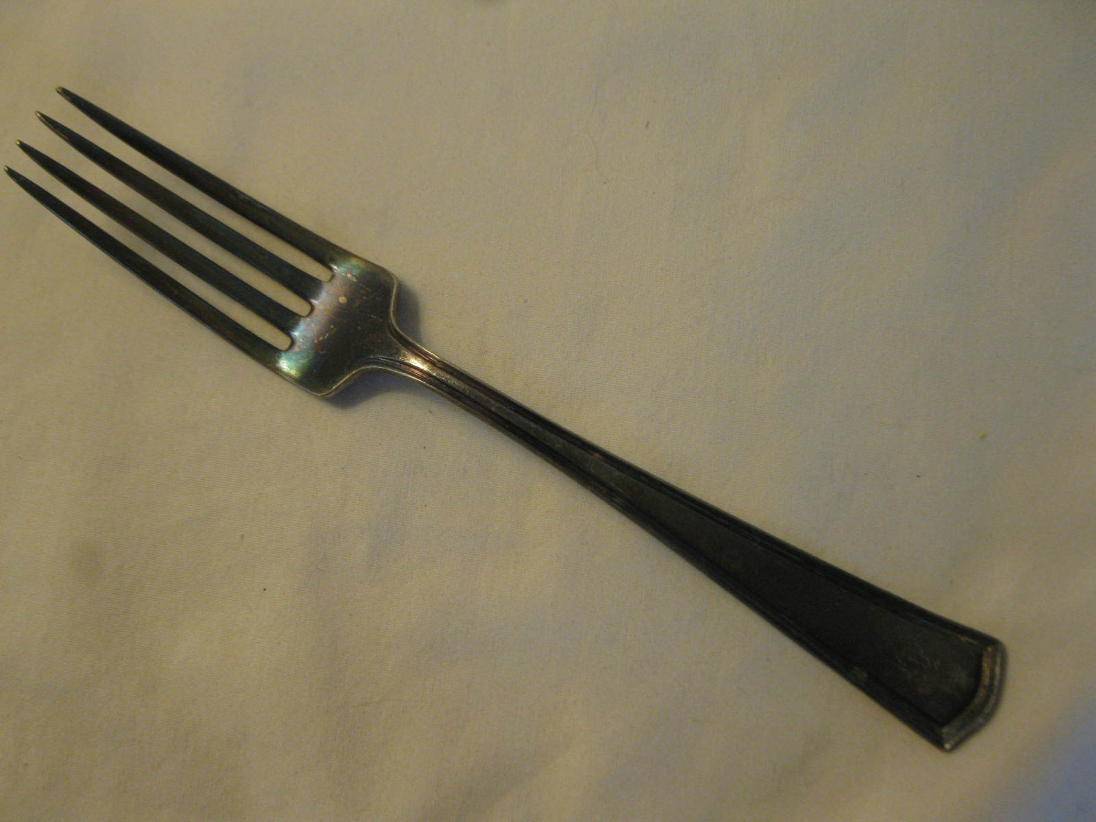 Alvin 1913 George Washington Pattern Silver Plated 7.5" Table Fork - Mono. - $7.00