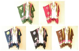 CG24 Abstract Batik Kaftan Open Front Plus Hippy Jacket Cover up Top - u... - $24.90