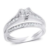 10k White Gold Womens Diamond 0.50 CT Wedding Engagement RING BAND SET Size 5-11 - £393.88 GBP