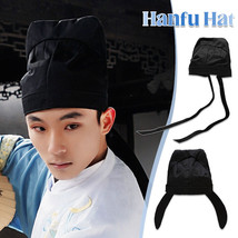 Mens Hanfu Black Hat Chinese Traditional Headdress Hanfu Ancient Props Cosplay - £8.57 GBP