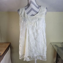 Womans Lane Bryant Off White/Cream Tank Lace Overlay Size 14/16 - £12.98 GBP
