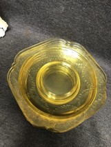 1 yellow Federal Glass Madrid Amber square saucer No Chips 5 5/8” - £3.95 GBP