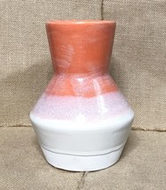 Project 62 Reactive Art Pottery Vase Orange Pink White Handcrafted Earth... - $9.90