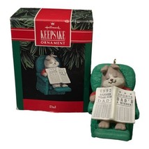 Hallmark Keepsake Christmas Ornament 1992 Dad Rabbit in Recliner with Newspaper - £6.24 GBP