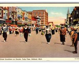 Street Scrubbers Parade Street View Holland Michigan MI UNP Linen Postca... - $2.92