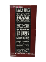 Family Rules by Louise Carey Typography Artwork 1000 Piece Panoramic Puzzle - $12.11