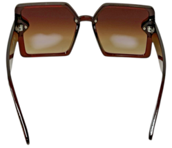 Oversized Square Bling Designer Sunglasses for Women UV Protection Brown Lenses image 8