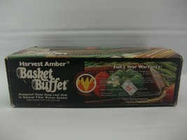 Anchor Hocking Harvest Amber Basket Buffet VTG Deep Loaf Dish w/ Box M400/828 - £17.30 GBP