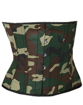 Panty Shaper Wasp Waist Steel Bone Waistbust Army Military Green Camouflage - £24.42 GBP+