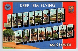 Greetings From Jefferson Barrracks Missouri Large Letter Postcard Keep EM Flying - £12.40 GBP