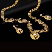 ZOSHI Bridal Gift Nigerian Wedding African Beads Jewelry Set Fashion Dubai Gold  - £25.93 GBP