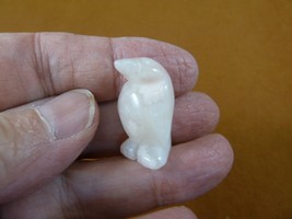 (Y-PEN-510a) little 1&quot; tan white Agate PENGUIN ice baby bird gemstone FI... - $8.59
