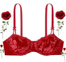 34C 34D 34DD 32DDD Red VELVET Dream Angels PushUp wo pad Victorias Secret Bra - £31.69 GBP