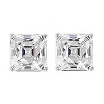 Sterling Silver 5.65Ct Simulated Diamond Solitaire Stud Earrings For Gift - £44.31 GBP