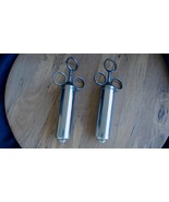 Vintage Stainless Steel Syringe - 2 oz. / Doctor - Veterinarian / Set of 2 - $686.46 MXN
