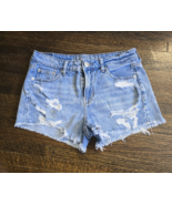 American Eagle Denim Tomgirl Shortie Jean Shorts Womens Size 4 Distressed Cutoff - $20.57