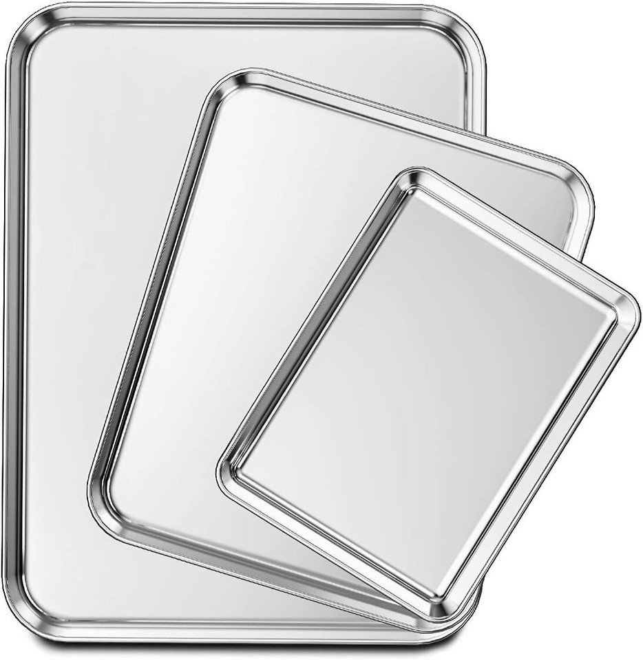 Stainless Steel Cookie Sheet Set - 3 Sizes for Versatile Baking & Roasting Item image 3