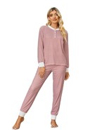 RH Women&#39;s Striped Print Sleep Long Sleeve Pants Sleepwear Pajama Set RH... - £19.68 GBP