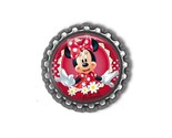 Disney MINNIE MOUSE Finished 3D Bottle Cap for Scrapbook | Bow Center - $3.95