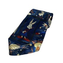 Vintage 1995 Bugs Bunny &amp; Taz Golf Blue official Looney Tunes Tie Ety - £14.61 GBP