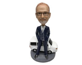 Custom Bobblehead Dude In Formal Attire With A Cool And Expensive Car - ... - £132.76 GBP