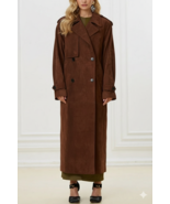 Cuero de gamuza marrón elegante hecho a mano fiesta piel de cordero muje... - $278.44 CAD+