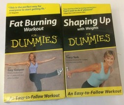 Exercise VHS Tapes Lot of 2 Fat Burning &amp; Shaping Up For Dummies Sealed NOS S2B - £11.82 GBP