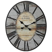 Gray Oversized Distressed Paris Wood Wall Clock - $368.58