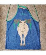 Vintage Kitchen Cooking Apron Full Moose From Maine Blue Jean Material - $408.41 MXN