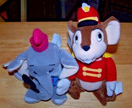The Disney Store Set Of 2 Plush Beanbags - Dumbo &amp; Timothy Mouse - Nwt! - £12.05 GBP