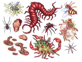 Realistic Gross Zombie-TEMPORARY FAKE TATTOOS-Punk Cosplay Costume-BUG C... - $1.46
