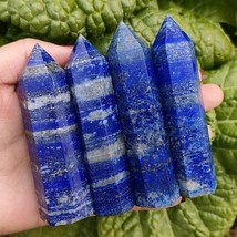 Natural Lapis Lazuli Healing Crystal Wands Reiki Obelisk Tower Top Point... - £20.52 GBP