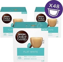 Nescafe DOLCE GUSTO: Flat White -Coffee Pods -3 x 16 pods -FREE SHIPPING - £45.68 GBP