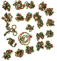 22 Pieces Twisted Wired Cord in Christmas Colors Red Green Gold 28&quot; Each - $14.50