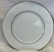 Noritake Ranier (6909) Bread &amp; Butter Plate Japan White Floral Platinum ... - $8.00