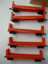 Lot of 5 Vintage 1970s N Scale Aurora Penn Central Bulkhead Flat Cars - £38.77 GBP