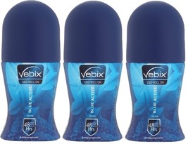 Vebix Deodorant Roll-on Blue Active Male, 3 X 50 ml ( Free Shipping ) - $553.85 MXN