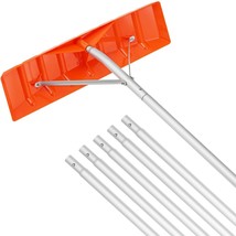 VEVOR Snow Roof Rake, 25&quot; Plastic Blade Snow Removal Tool, 21ft Reach Al... - $137.71