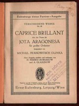 Mikhail Glinka Caprice brilliant Jota Aragonesa Sheet Music ca 1920 - £78.70 GBP