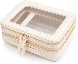 Large Clear Makeup Bags Double Layer Cosmetic Bags with Separate Brush Compartme - £45.50 GBP