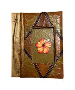 Handmade Tropical Leaf Journal Album Bamboo Spine Hibiscus Cover 9x7 - $30.60