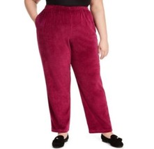 Alfred Dunner Womens Plus 2X Berry Proportioned Short Velour Pants NWT T22 - $26.45