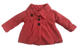 Old Navy Coral Polyester Fleece 3 Button Coat 18-24 Months - £7.18 GBP