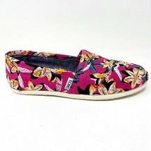 Toms Classics Pink Floral Womens Slip On Casual Canvas Flats Shoes - £31.89 GBP