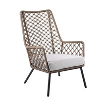 26&quot; Gray Metal Outdoor Arm Chair with Gray Cushion - $21,880.23 MXN