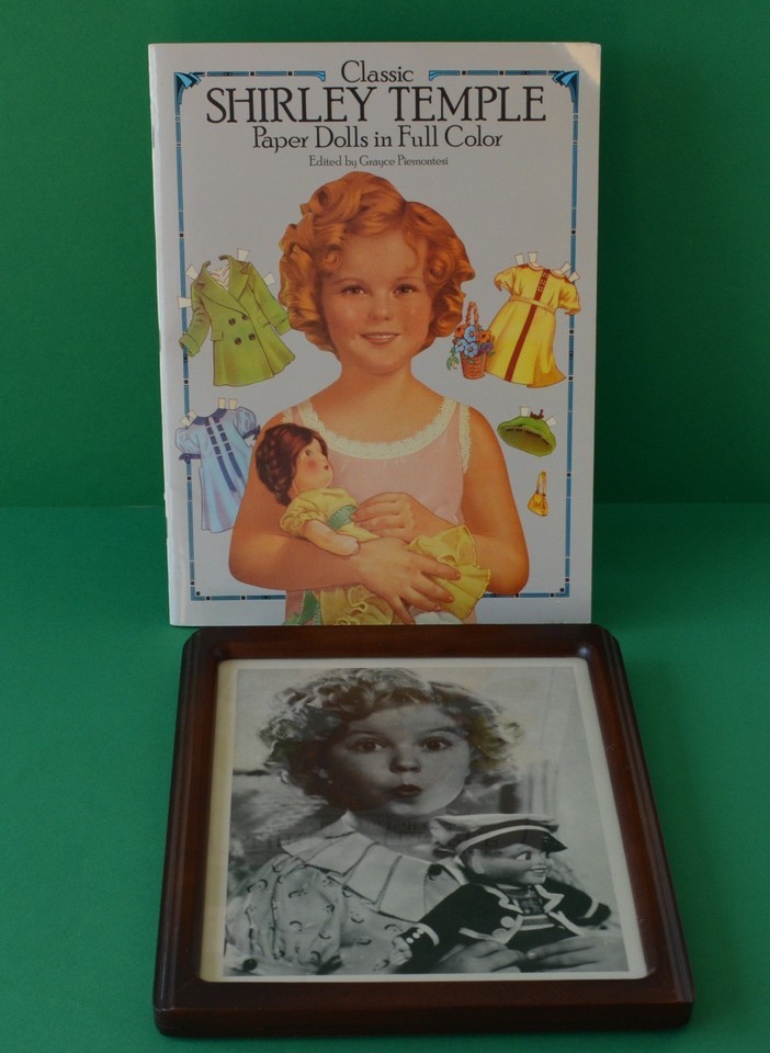 Art/Print-Vintage Shirley Temple Framed Black &amp; White Print and Paper Dolls - $25.00