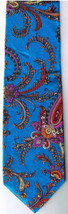 Colours By Alexander Julian Neck Tie Turquiose Blue Paisley 100% Silk - $6.96