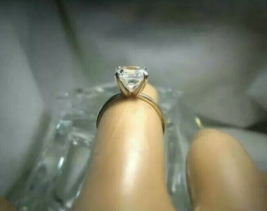 3ct Moissanite Diamond 10k White Gold 4 Prong Solitaire Engagement Ring - £340.56 GBP