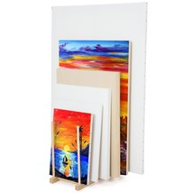 Large Wooden Art Storage Rack - Canvas Drying Stand For Artworks, Frames, Canvas - £55.30 GBP