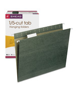 Smead Hanging Folders 1/5 Tab 11 Point Stock Letter Green 25/Box 64055 - £30.19 GBP